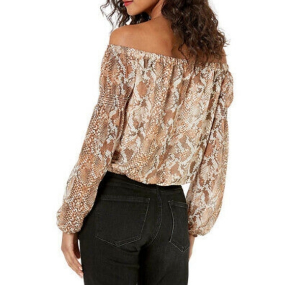 NWOT  GUESS WILD SNAKE PRINT CARMEL BLOUSE - Picture 2 of 7